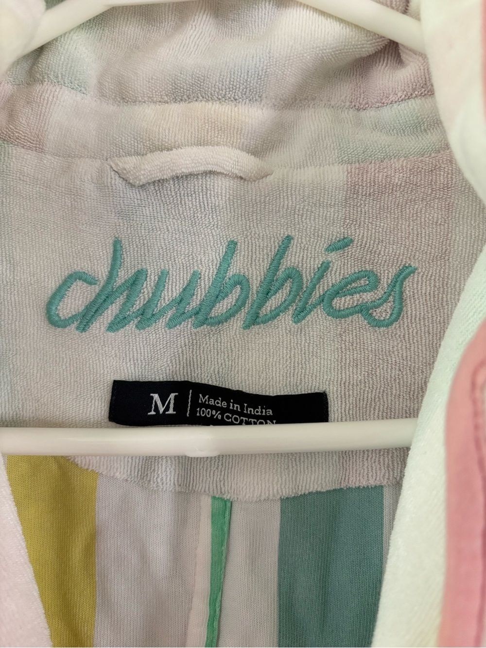 Chubbies Terry Cloth Blazer Jacket Medium Pastel Stripe Beach Preppy Resort - Picture 8 of 13